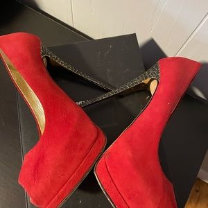 Poppin red cocktail shoe , you can pair with a fire dress or some nice denim